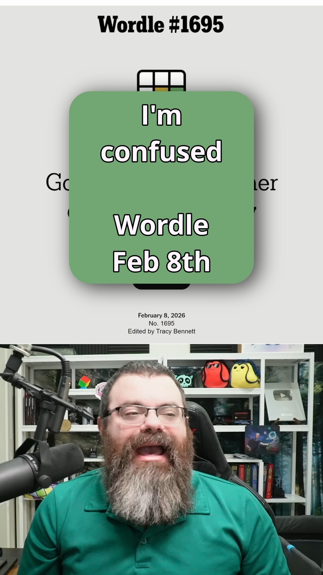 ちま I'm confused. Wordle Feb 8, 2026 1695 #NYTGames #wordletok #rangsk
