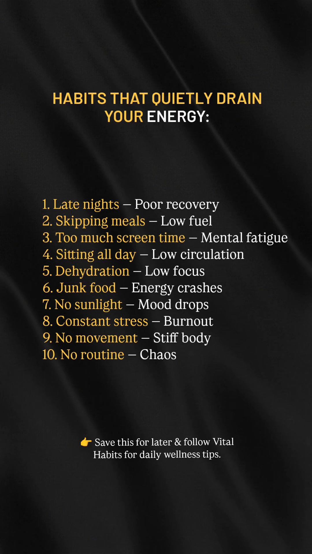 Energy is built daily. Not magically found. #dailyhabits #VitalHabits # ...