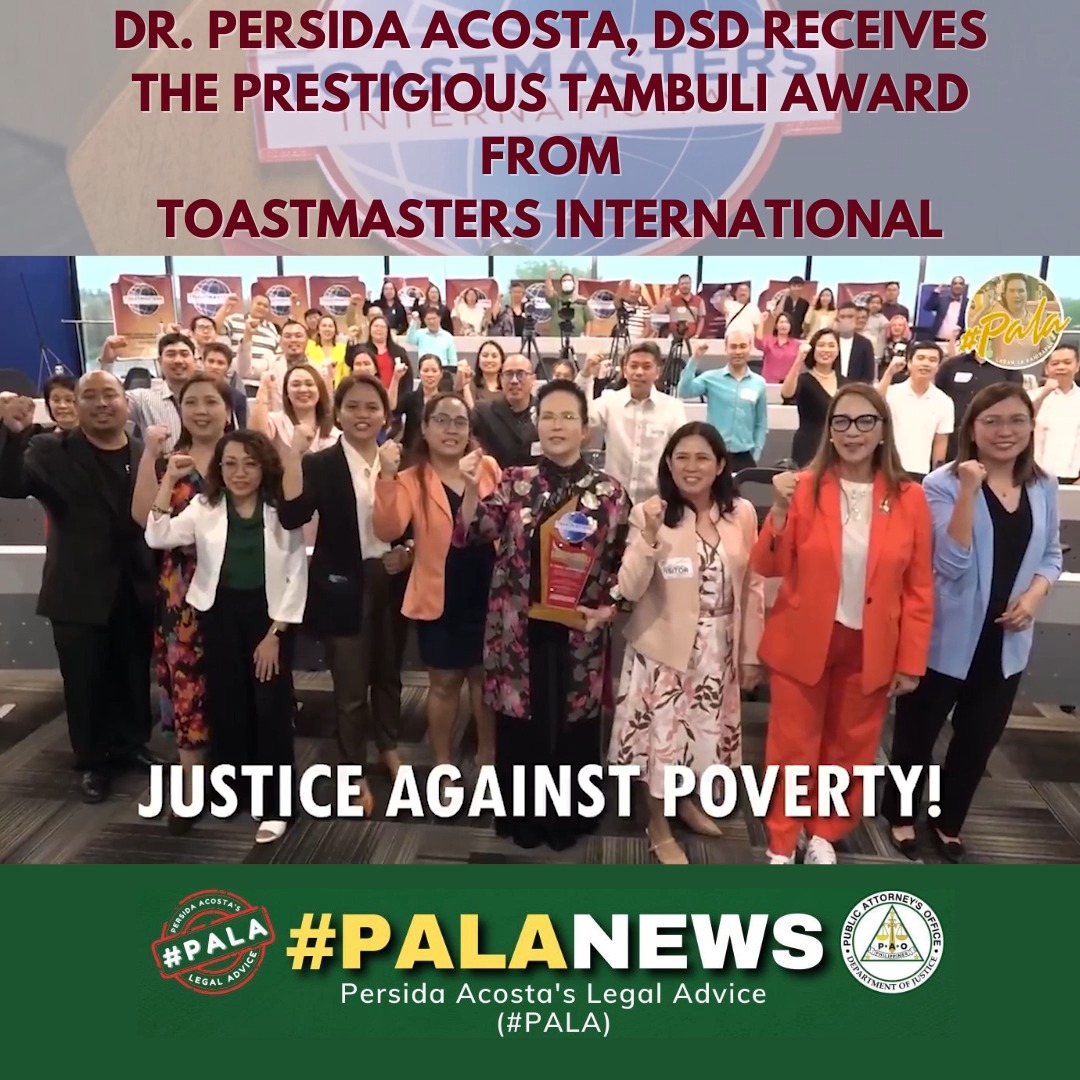 DR. PERSIDA ACOSTA, DSD RECEIVES THE PRESTIGIOUS TAMBULI AWARD FROM ...