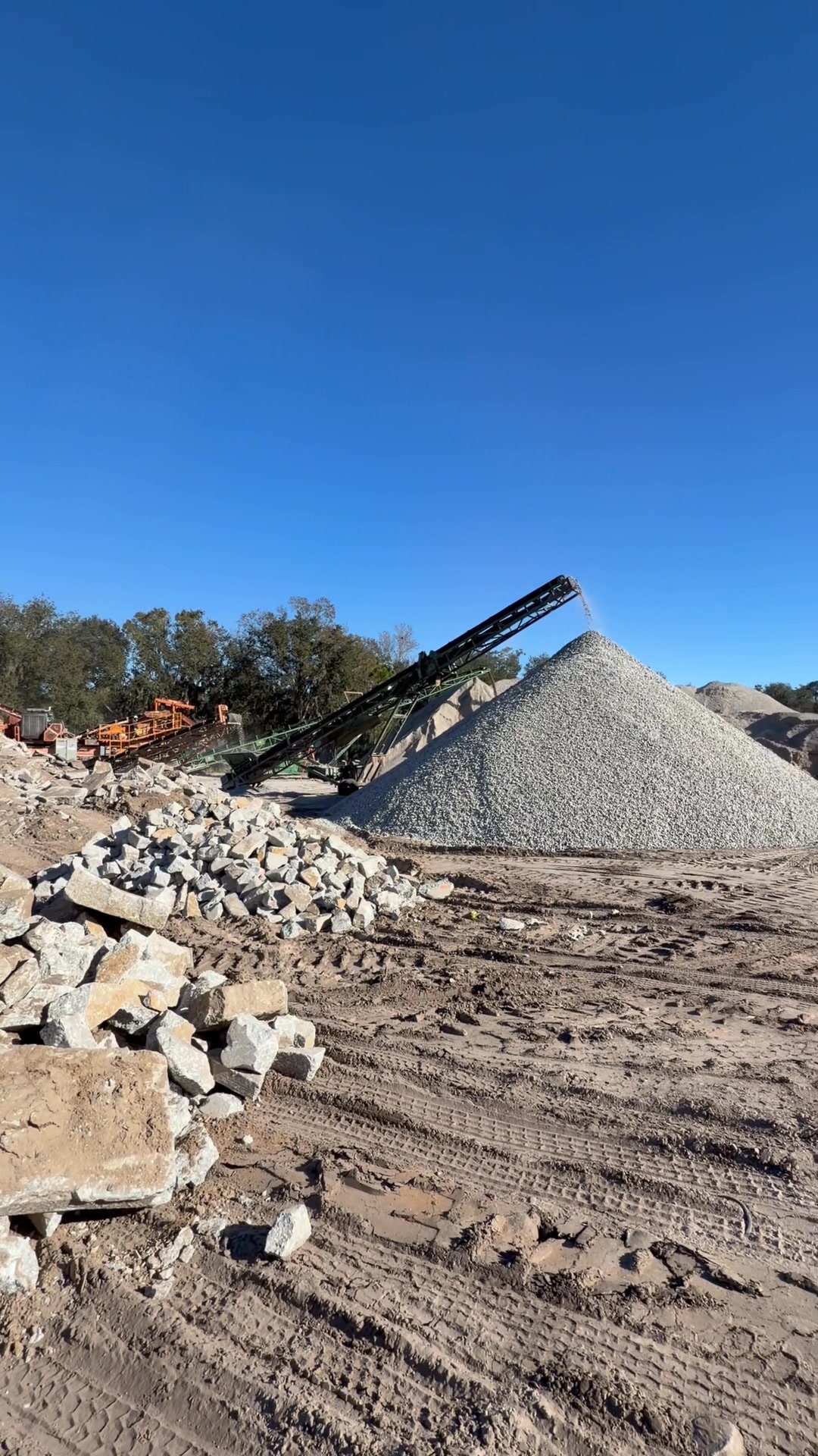 Making little rocks out of big rocks. Our recycling division is ...