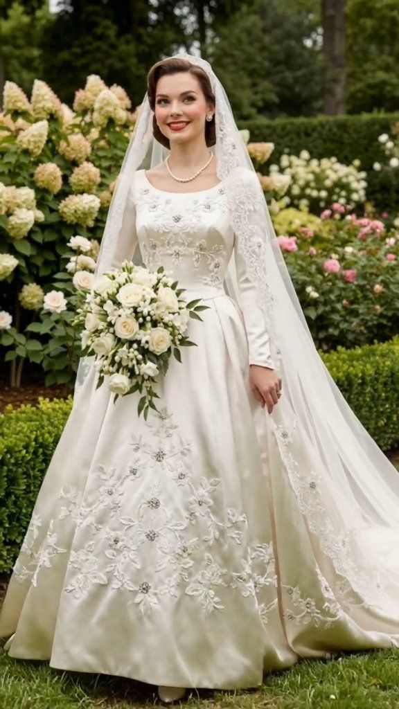 Timeless Elegance — 1950s Wedding Dresses ✨, Graceful silhouettes, delicate lace, and unforgettable romance., Step into the 1950s, when wedding dresses were designed to feel like a once-in-a-lifetime 