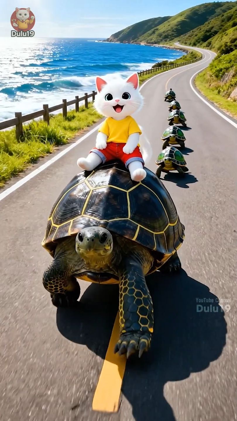 White Kitten Steals a Baby Turtle and Returns as a Hero | Emotional ...