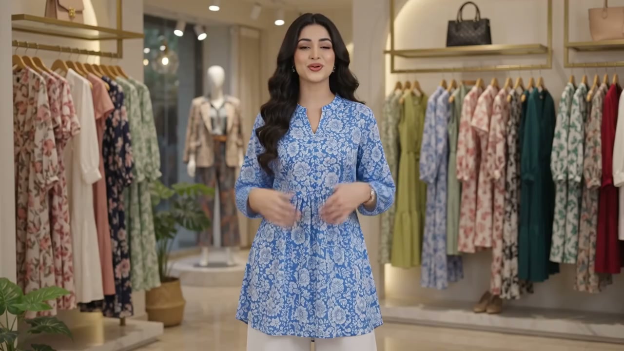 simple dress top design 🌸 & Beautiful Designs 👗✨ ##dress #design #simple | Maria Eesa Size:S USA Powder Blue Floral Wrap Dress simple churidar models Nina Canacci 2437 Size