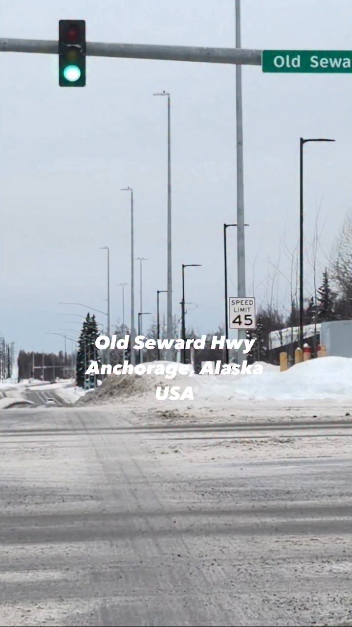 Cruising down Old Seward Hwy, with the snow on the sides of the road ️ ...
