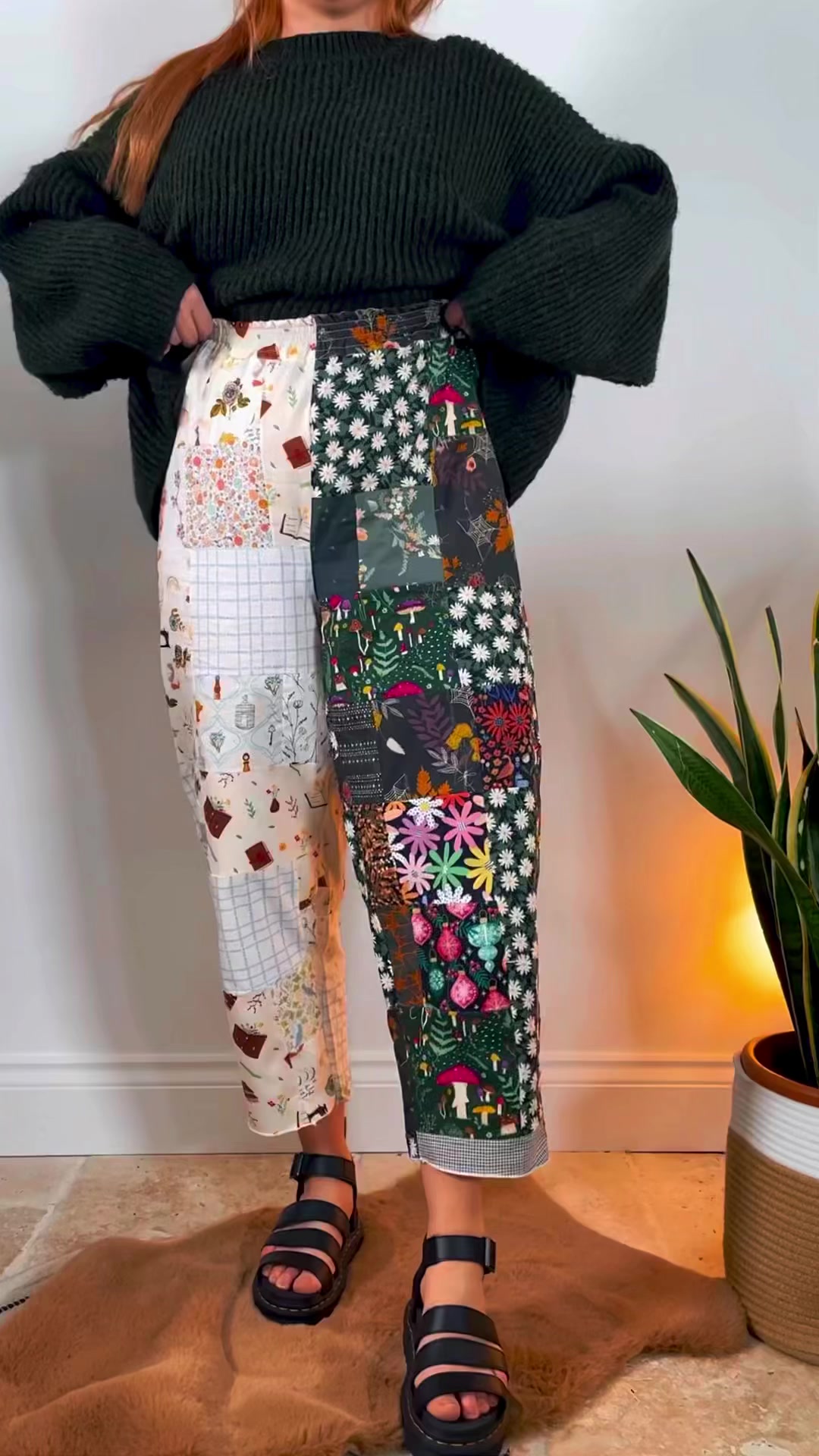 Molly's first patchwork pants sewing project