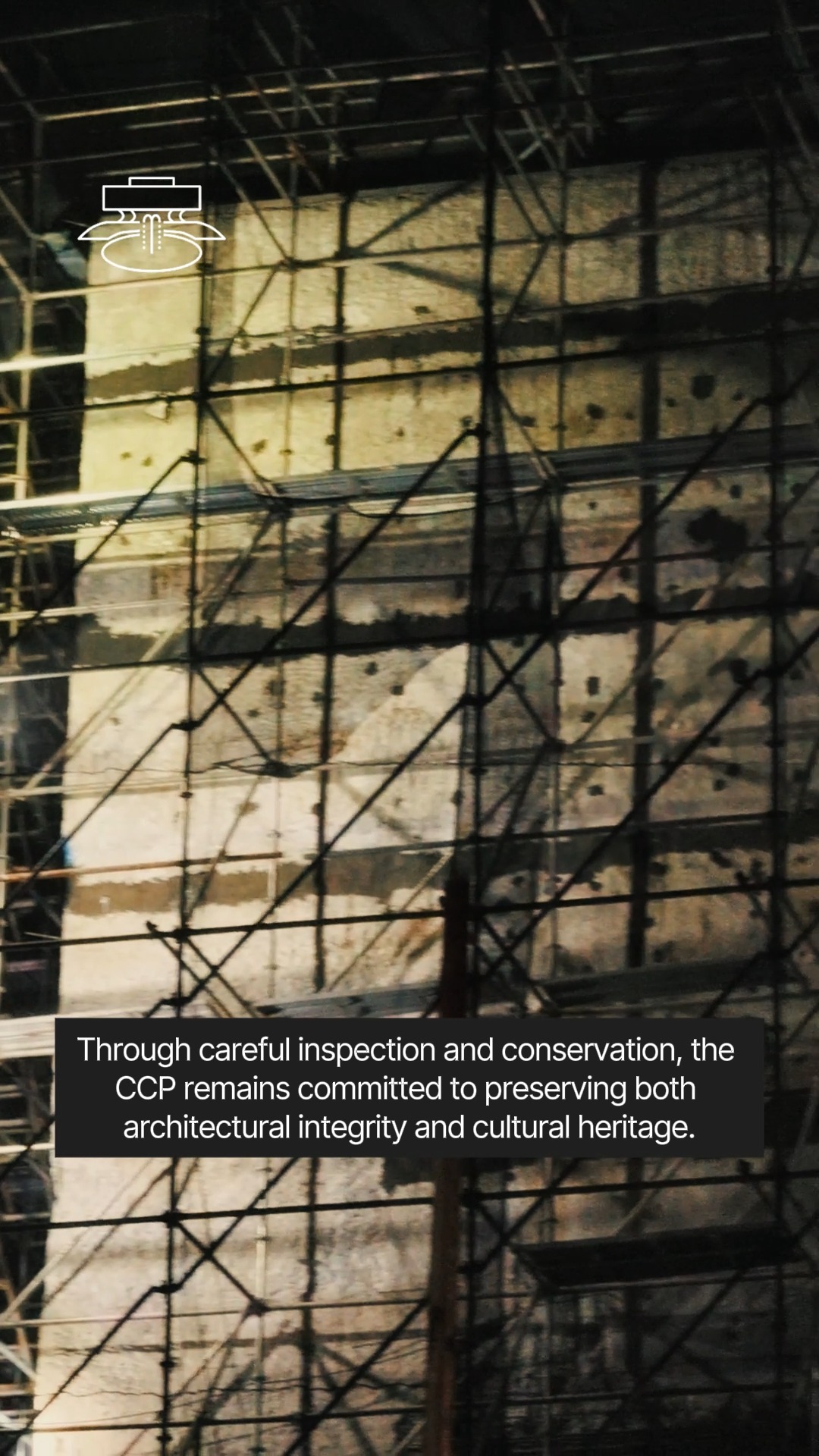 After a thorough inspection, the CCP Main Building’s iconic travertine ...