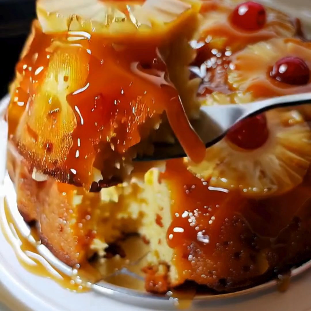 Pastel de Piña al Revés (jugoso y brillante) 🍍🍒 Molde: 22–24 cm ...