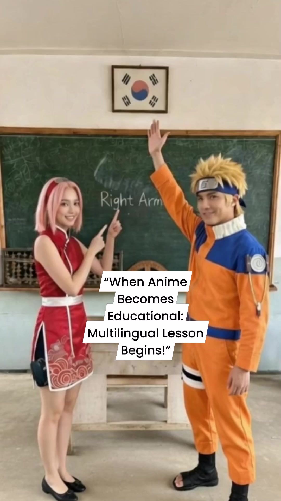 Teacher Sakura begins teaching a fun multilingual lesson to Naruto ...