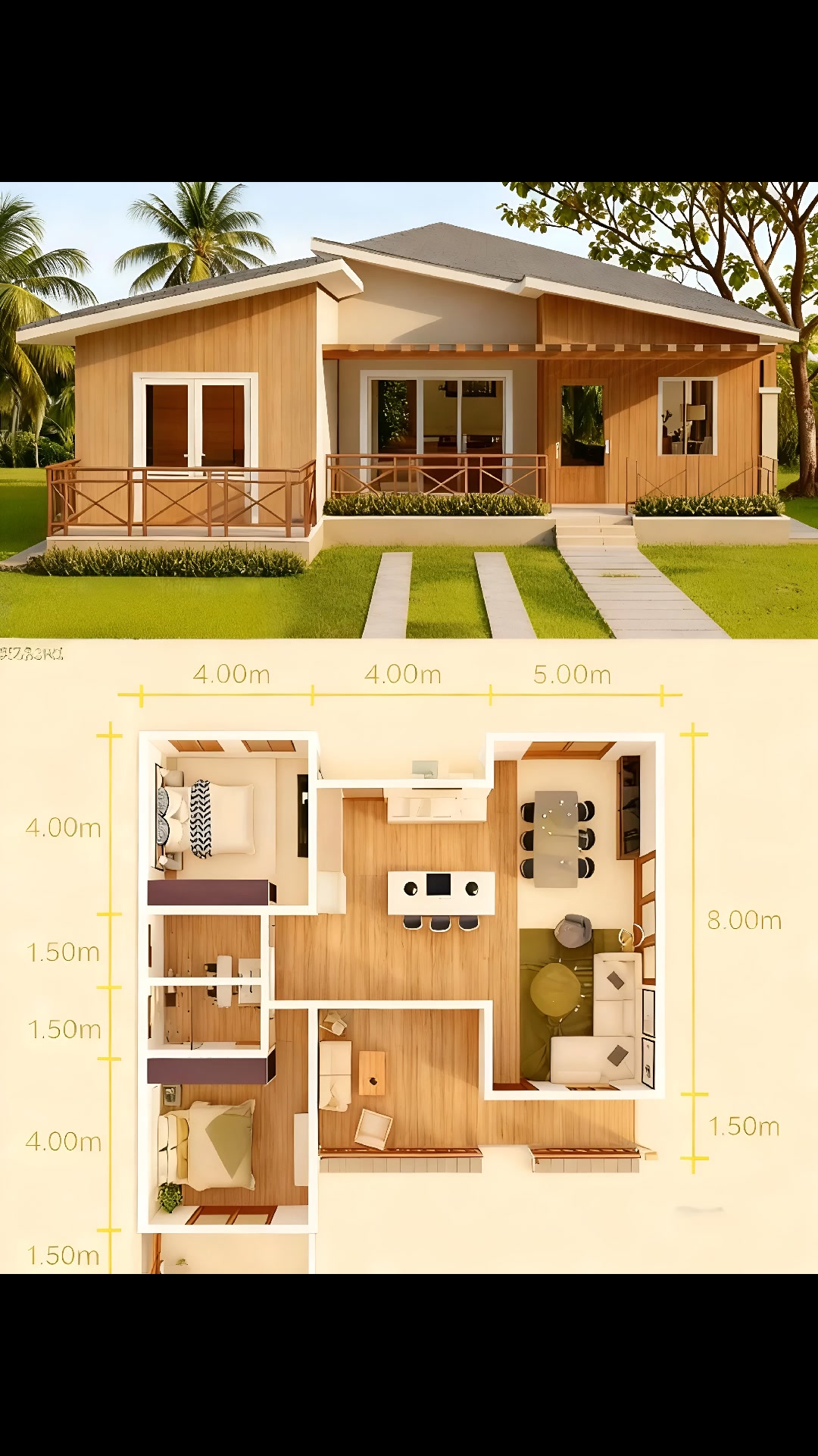 🌿A warm and inviting home design featuring natural wood finishes, a ...