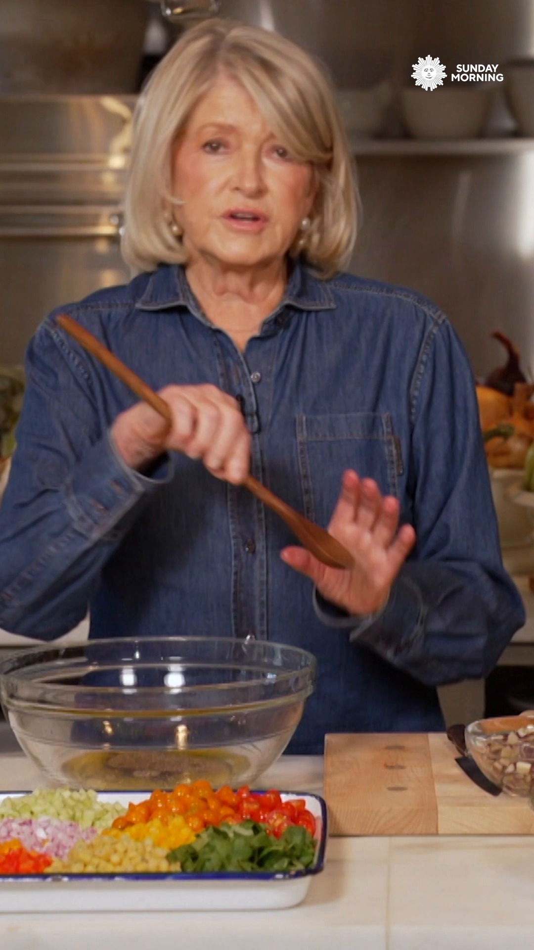 green goddess dressing martha stewart guides us through making her daughter Alexis’s colorful, vegetarian chopped salad, that just might become your new favorite. | CBS Sunday Morning NA-08.04.26AM