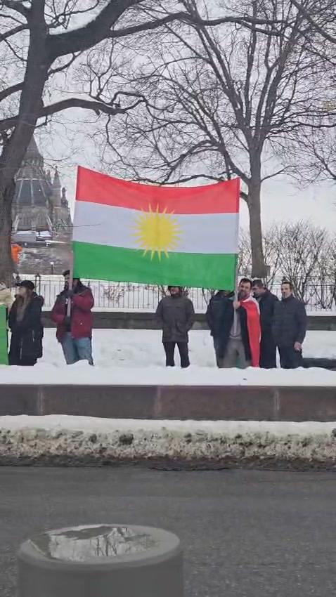 The demonstration by Kurds in front of Parliament in Ottawa, in support ...