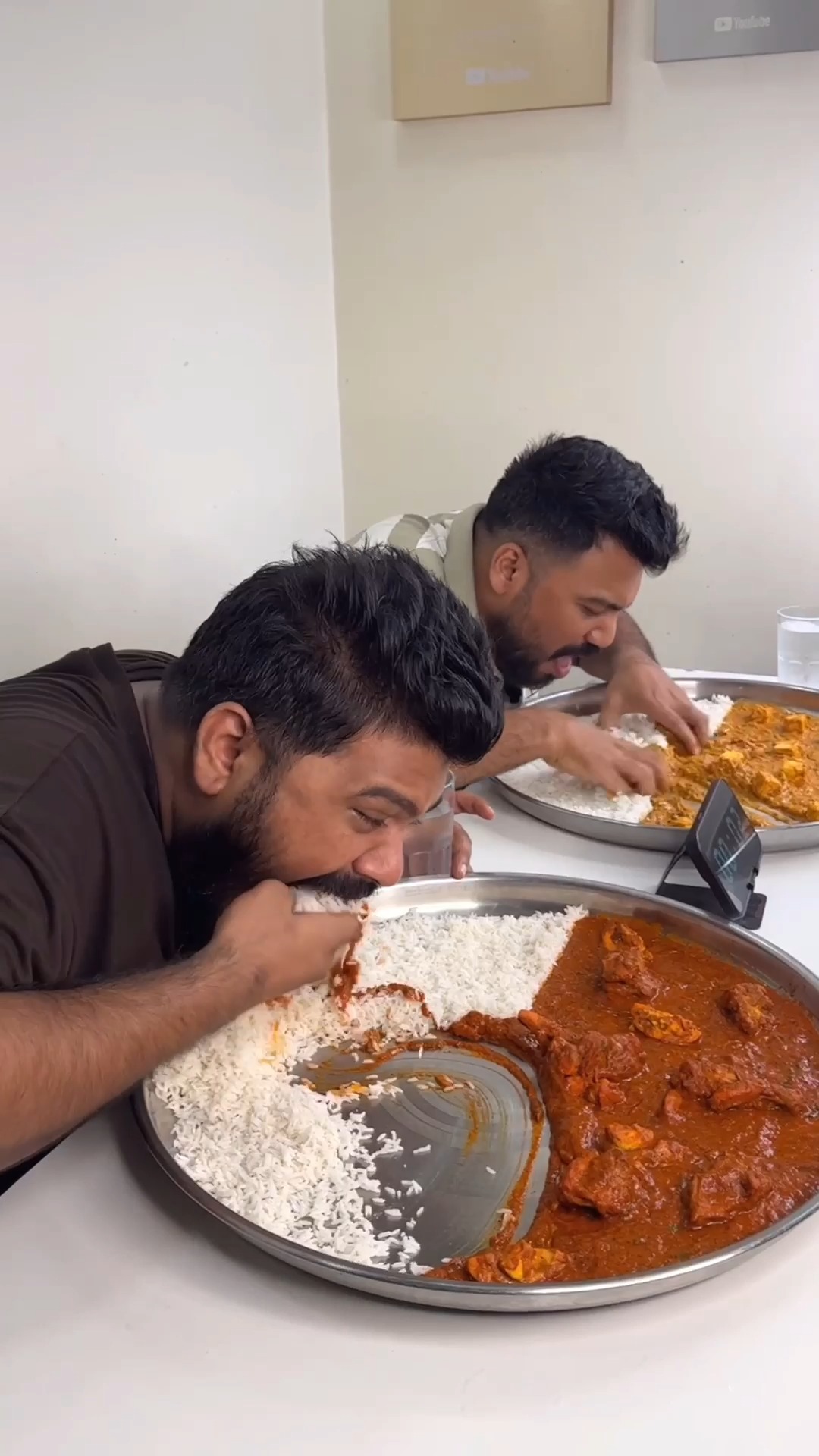 CHICKEN HANDI RICE Vs PANEER BUTTER MASALA RICE EATING CHALLENGE😱🔥 ...