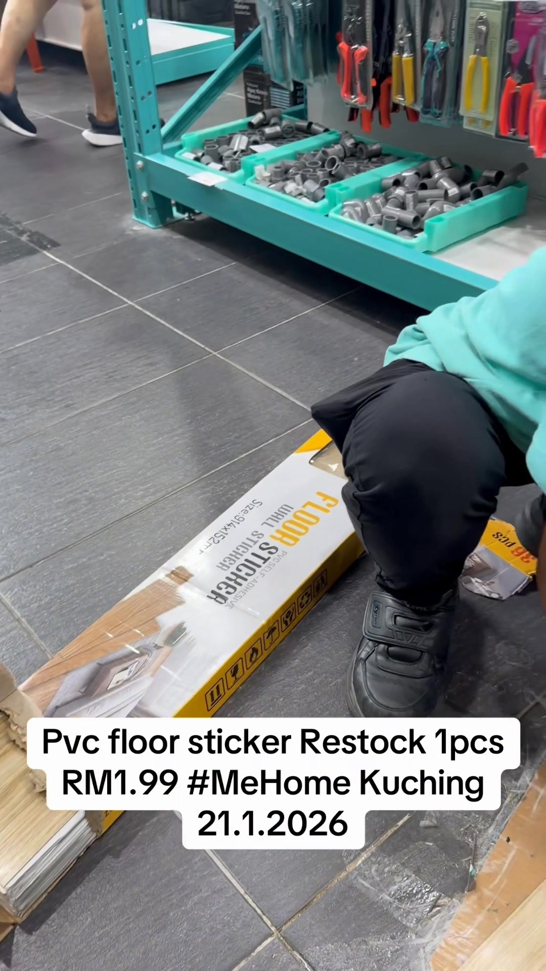 Pvc floor sticker Restock 1pcs RM1.99 #MeHome Kuching 21.1.2026 | 囉嗦哥 ...