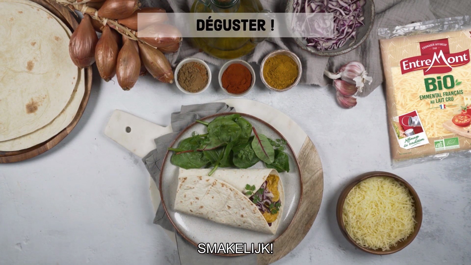 Wraps de poulet à l'Emmental Râpé Bio. | Commencez la semaine en beauté ...