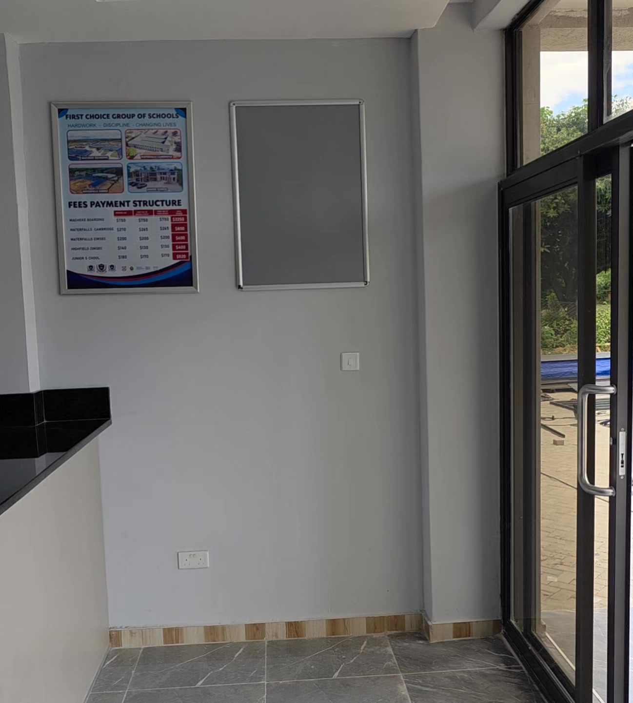 Primary school reception Derbyshire and ruwa road in waterfalls close ...