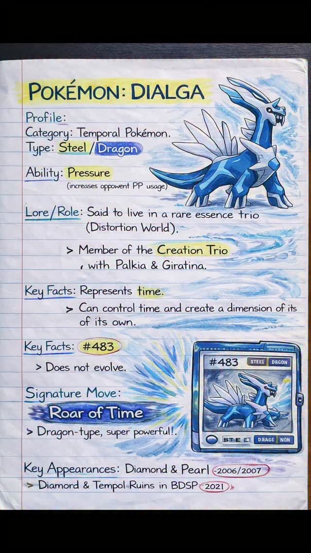 When time itself has a heartbeat… it’s Dialga. 💎🐉 The master of time ...