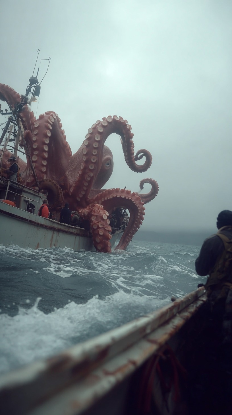 REAL LIFE KRAKEN: 1,000lb Giant Octopus Attacks Fishing Boat #kraken # ...