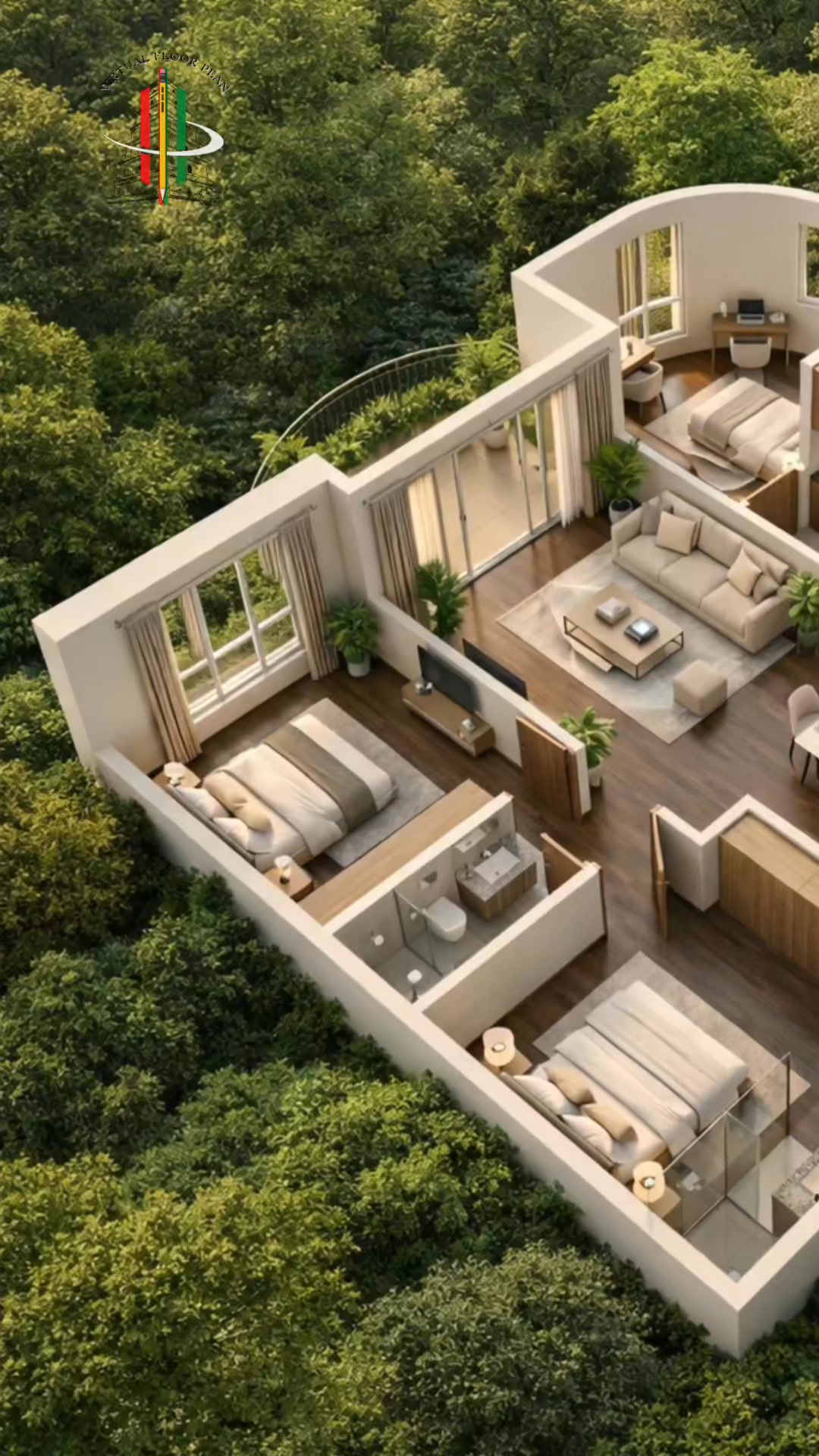 Stunning 4 Bedroom House 3D Floor Plan Design | Modern Home Layout ...