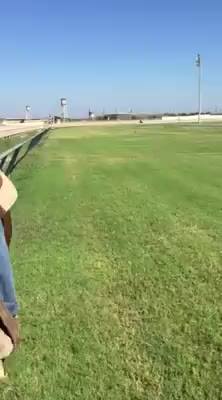 Jockey, Ernesto Valdez-Jiminez working the 2 year old filly ...