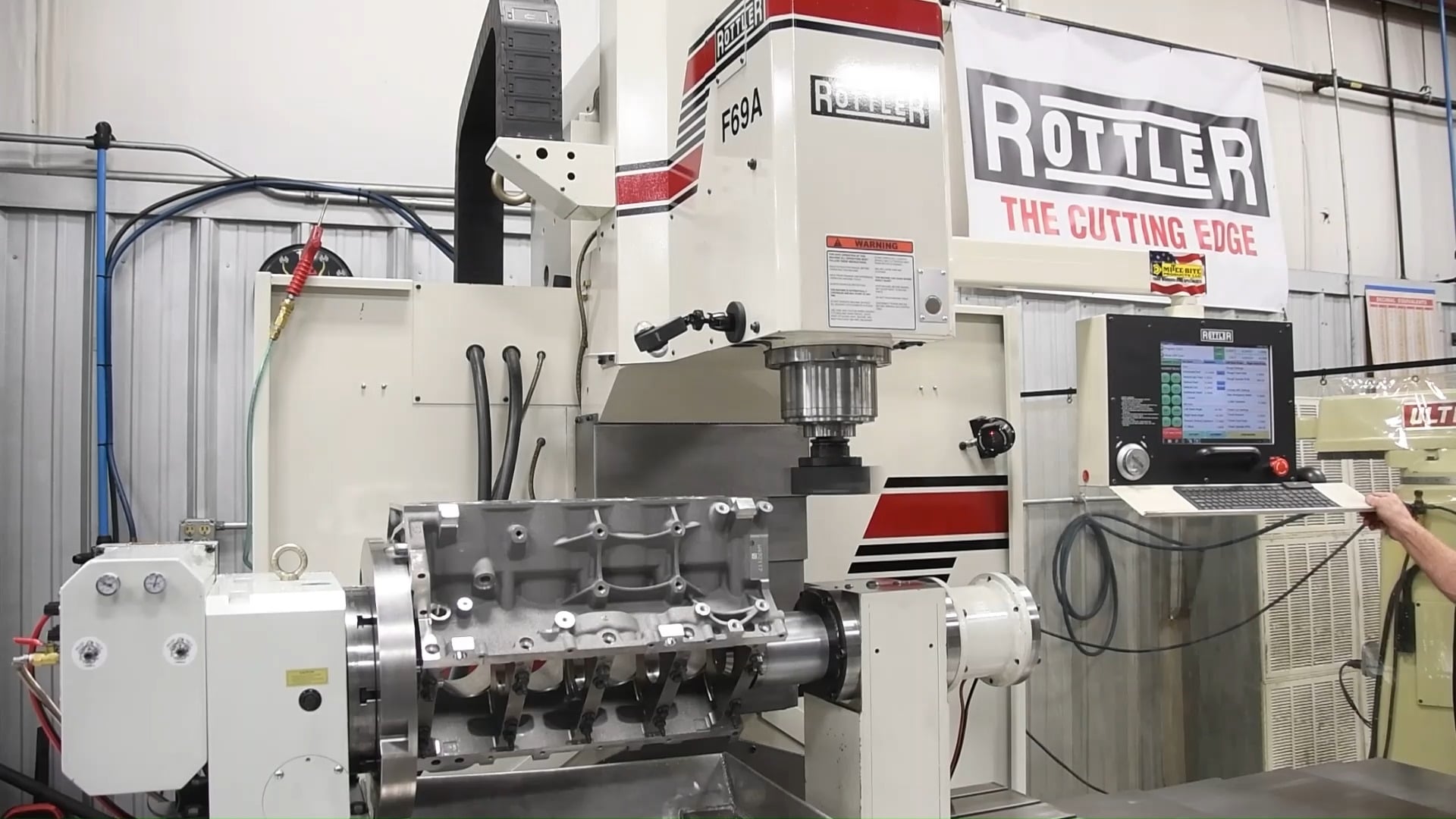 Probing and decking a new block on Rottler Manufacturing F69A at Robert ...