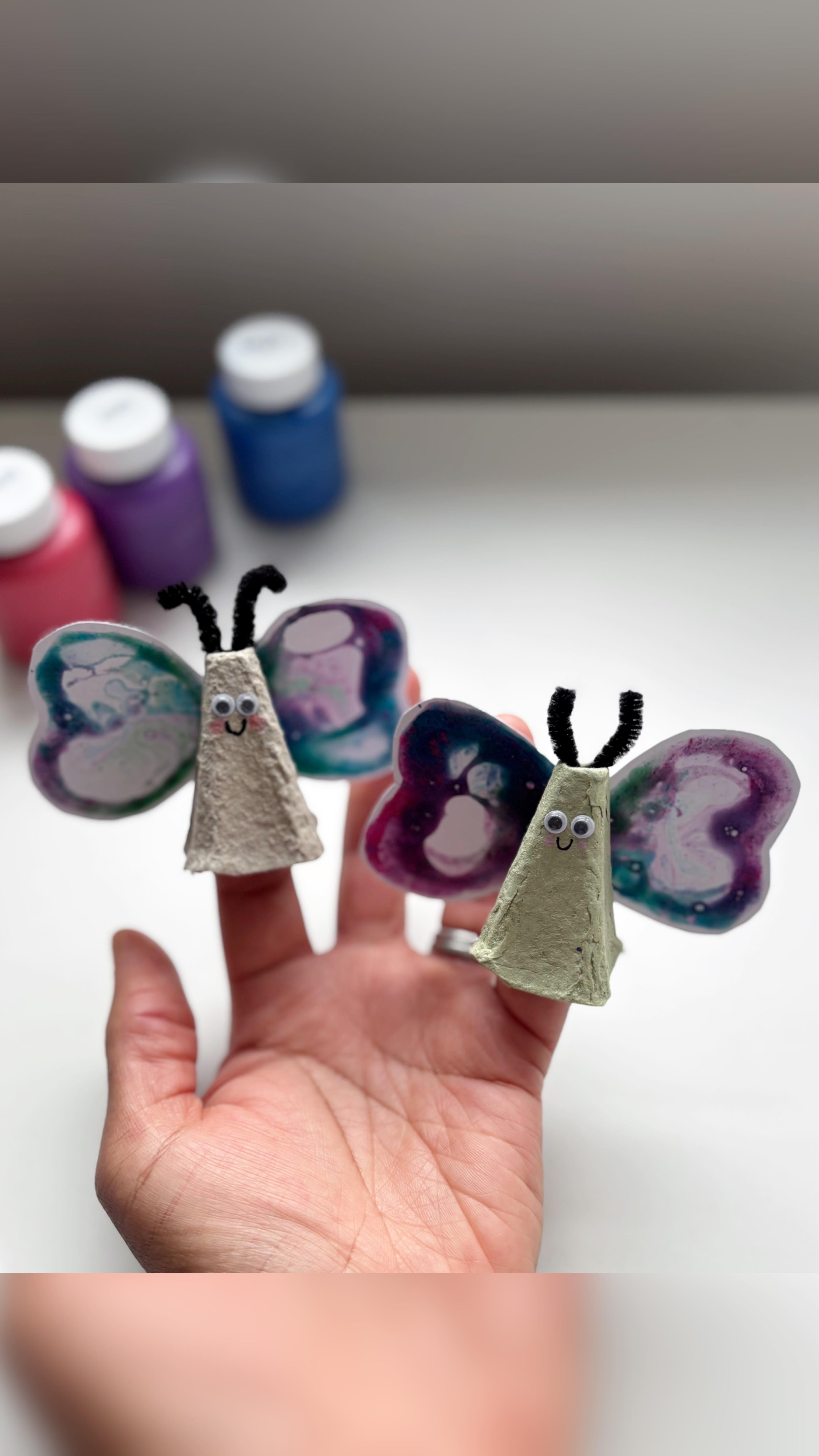 Recycled butterfly finger puppet 🦋 ♻️ If you know me by now you know I ...