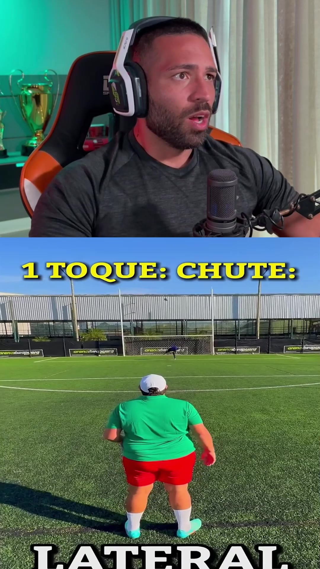 1 Toque e Chute ⚽ #react #futebol #desafio #humor | T27 | Facebook