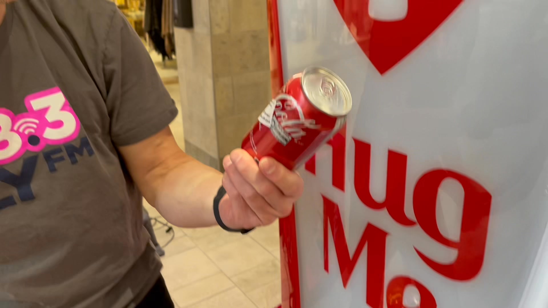 Reid and Ben: This is so cool! If you hug this Coke machine next to us ...