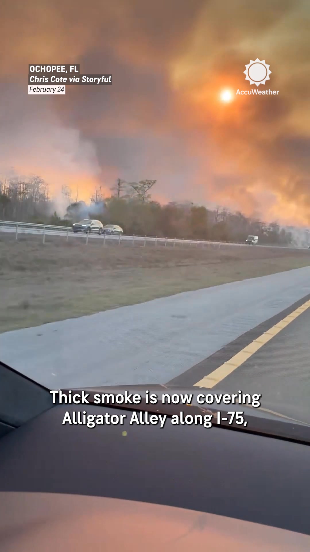 A massive wildfire burning in southwestern Florida is sending thick ...
