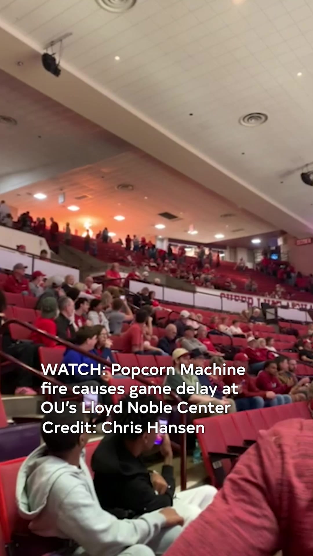 Popcorn machine fire delays Sooners game. A fire near a Lloyd Noble ...