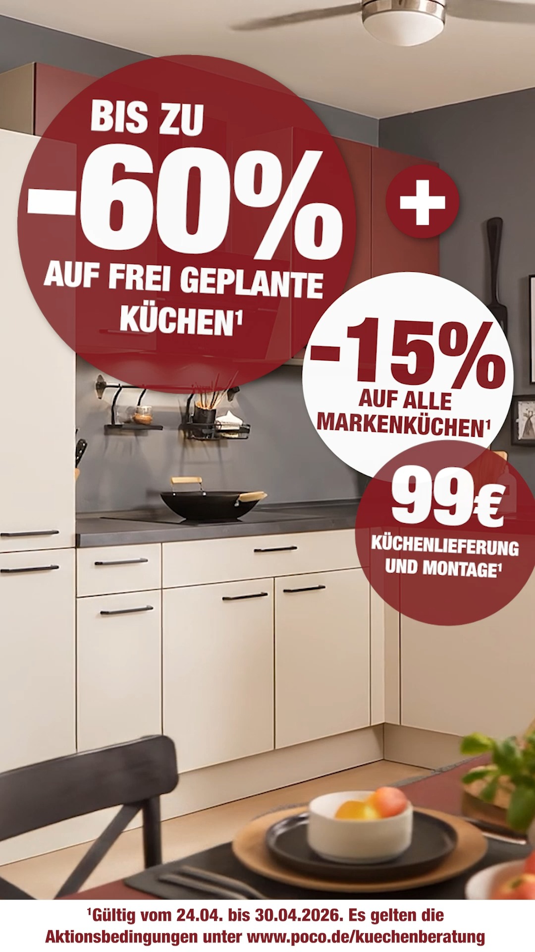 #küche #küchenangebote #beratung #meinpoco , ¹ Gültig vom 24.04. bis 30.04.2026. Es gelten die Aktionsbedingungen unter https://www.poco.de/c/kuechenberatung | POCO Einrichtungsmärkte