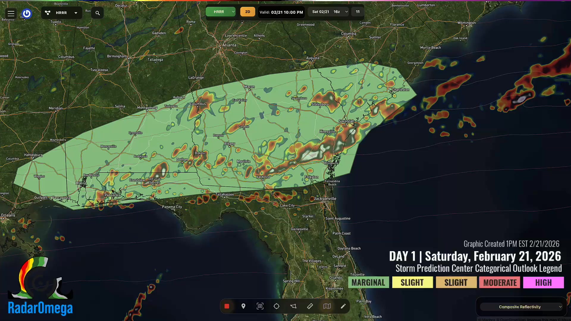 Today (2/21): Isolated severe storms are possible across parts of the ...