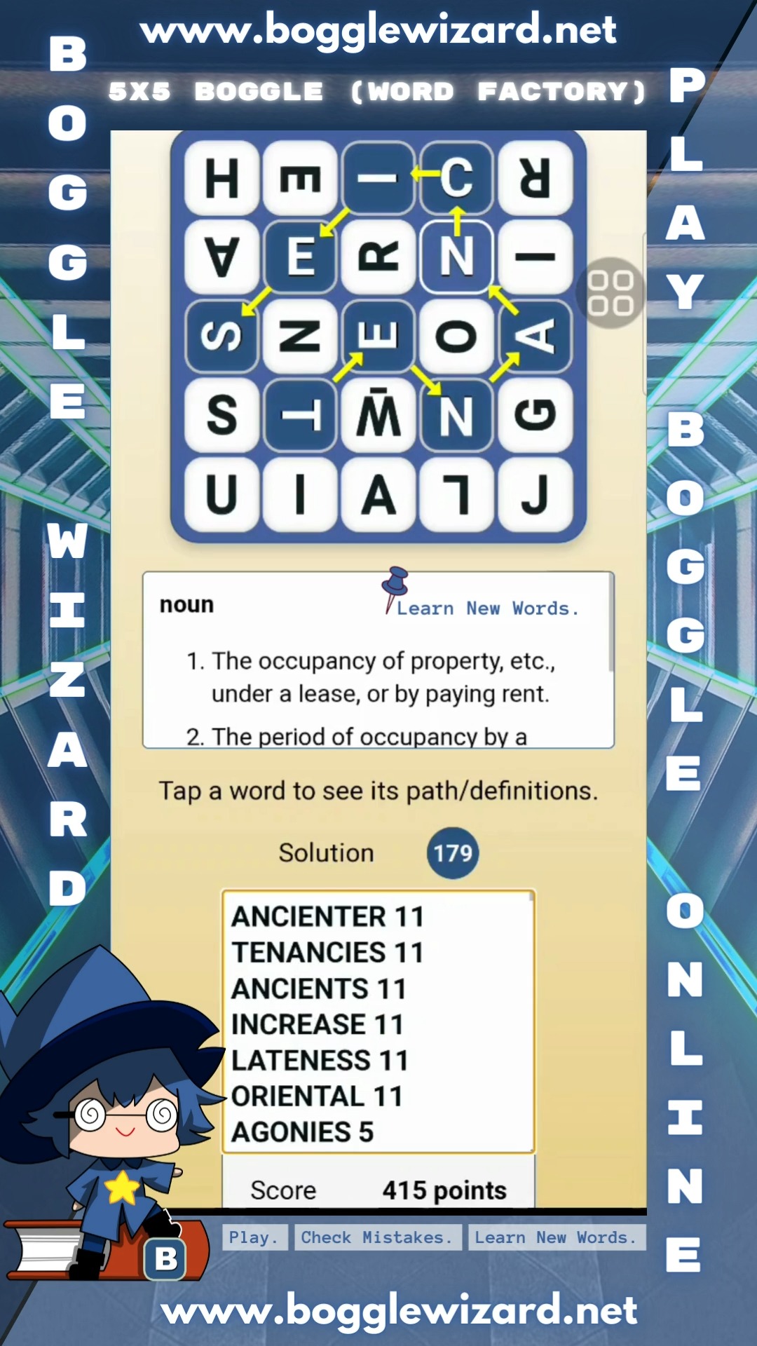 Play Boggle Online with Boggle Wizard | 5x5 Boggle (Word Factory) 📎 www ...