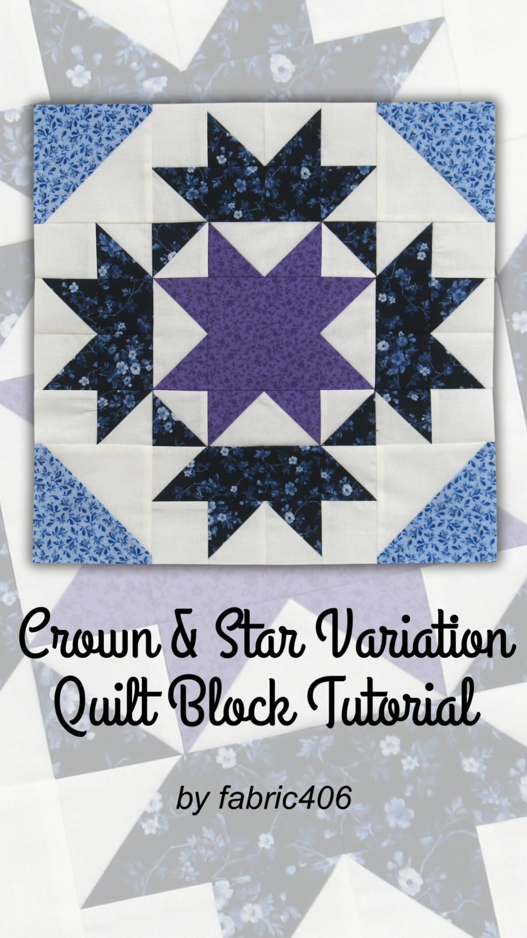 This variation of the Crown and Star quilt block is a stunning 16-inch ...