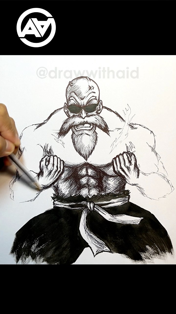 Draw With Aid - How to draw Master Roshi 🔥 ️ #drawing... | Facebook