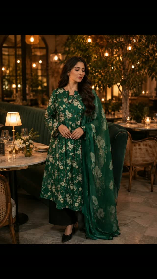 green and black dress pakistani 