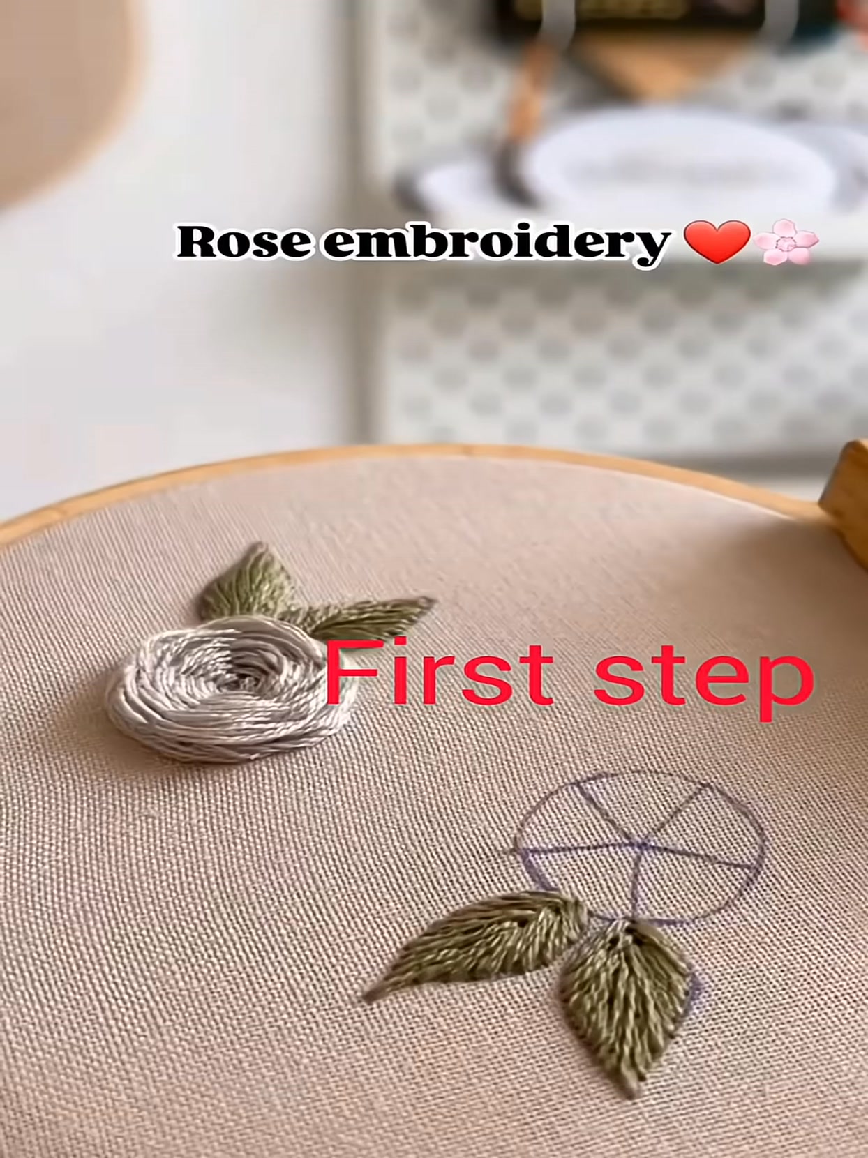 beutiful Rose embroidery tutorial#stitch#art#rosé#roses #flowers# ...
