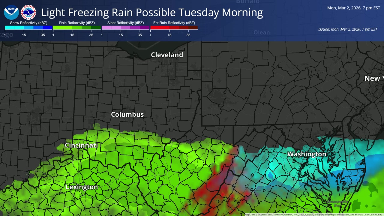 Rain will lift northwards across the area tonight and early Tuesday ...