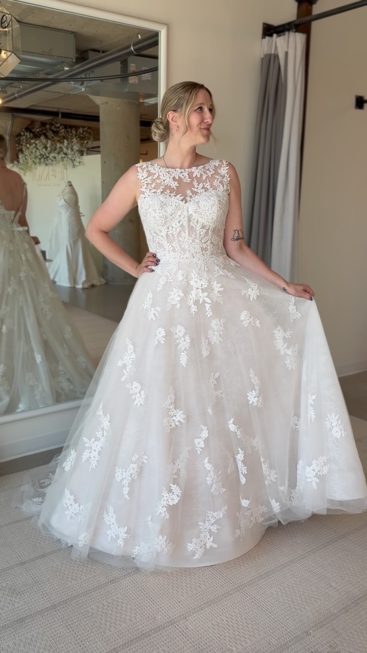 wedding dress stores in green bay Modest bride? We’ve got options.🥰🥰, If you’re looking for more coverage but still want a that feels so bridal, these three are for you. Sleeves, higher necklines, and all the pretty details.💕, Bridal salons