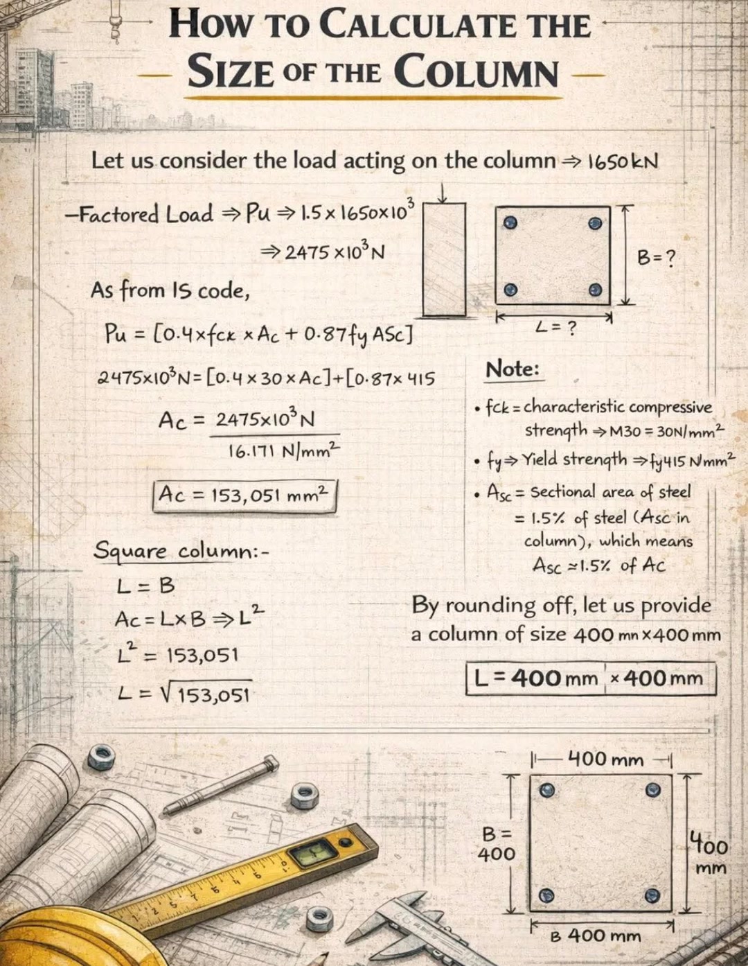 #How to calculate size of column in construction #DSE #civil #steel # ...