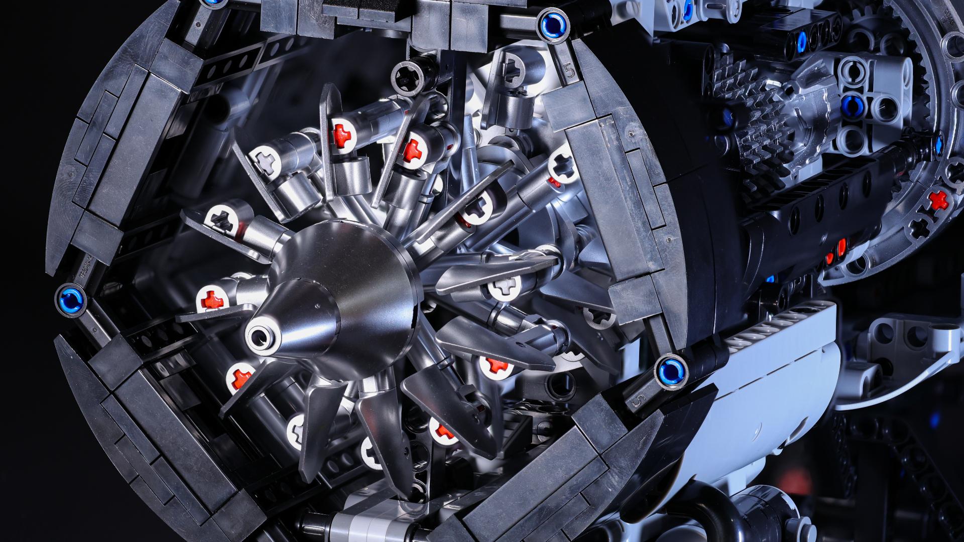 Euakee Réacteur d'Avion Turbofan à Construire (564 Pièces), Kit en Briques Type Technic, Moteur avec LED & Contrôle Via Application, Modèle Mécanique, Cadeau pour Adultes & Fans d'Ingénierie