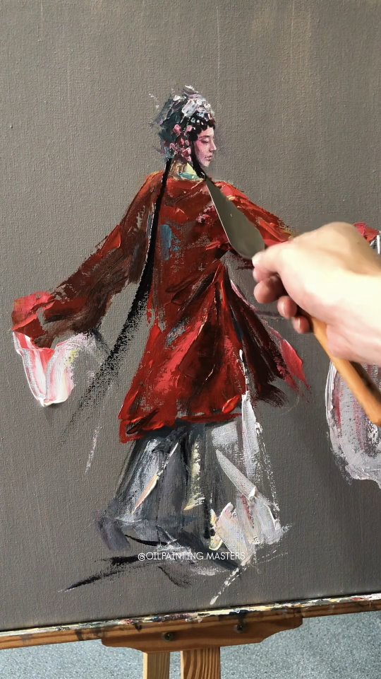Oil painting using a painting knife by artist Wenhe (Douyin) — a bold ...