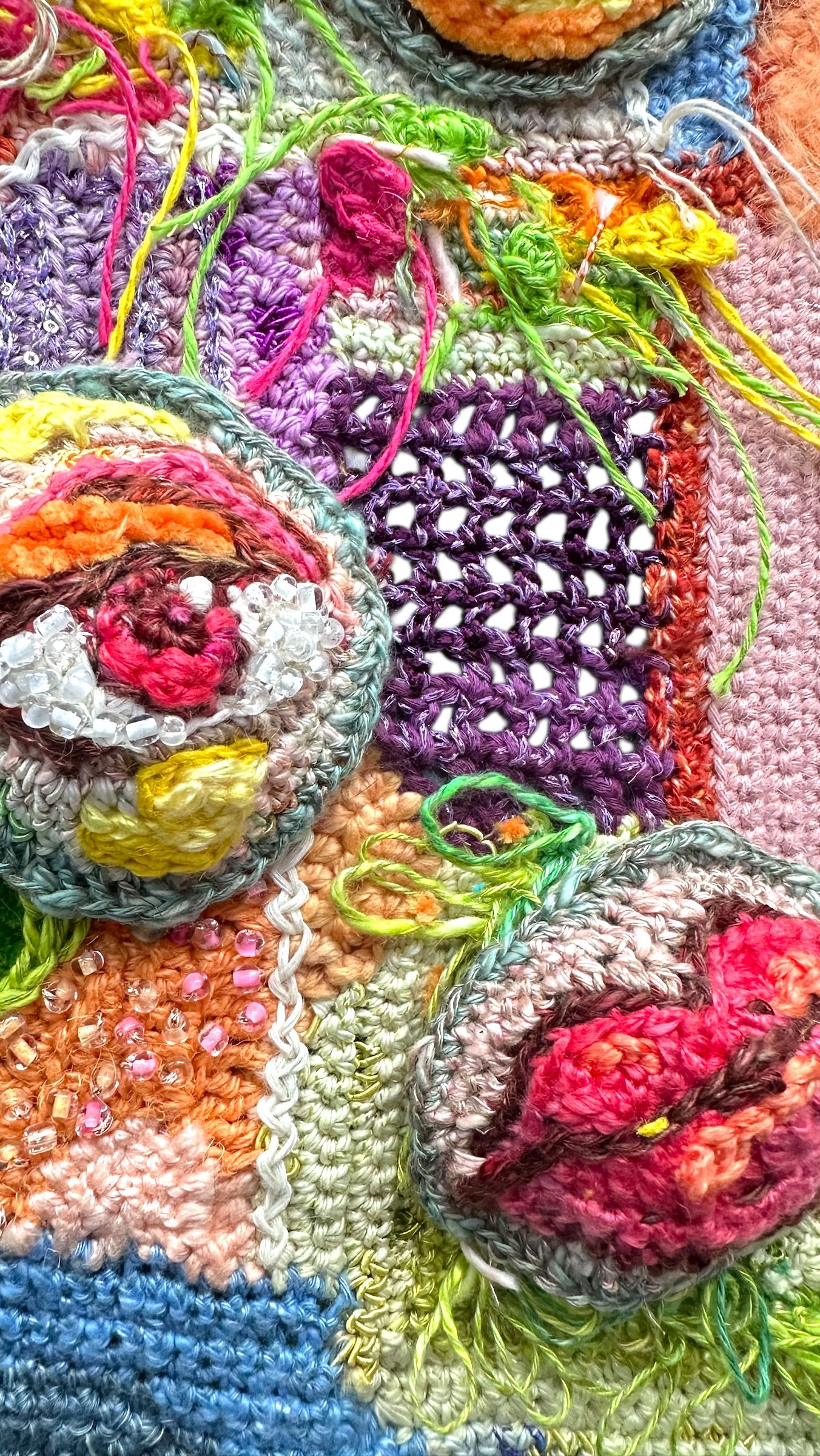 “Transforming a magazine photo collage into a crochet artwork.” ️ ...