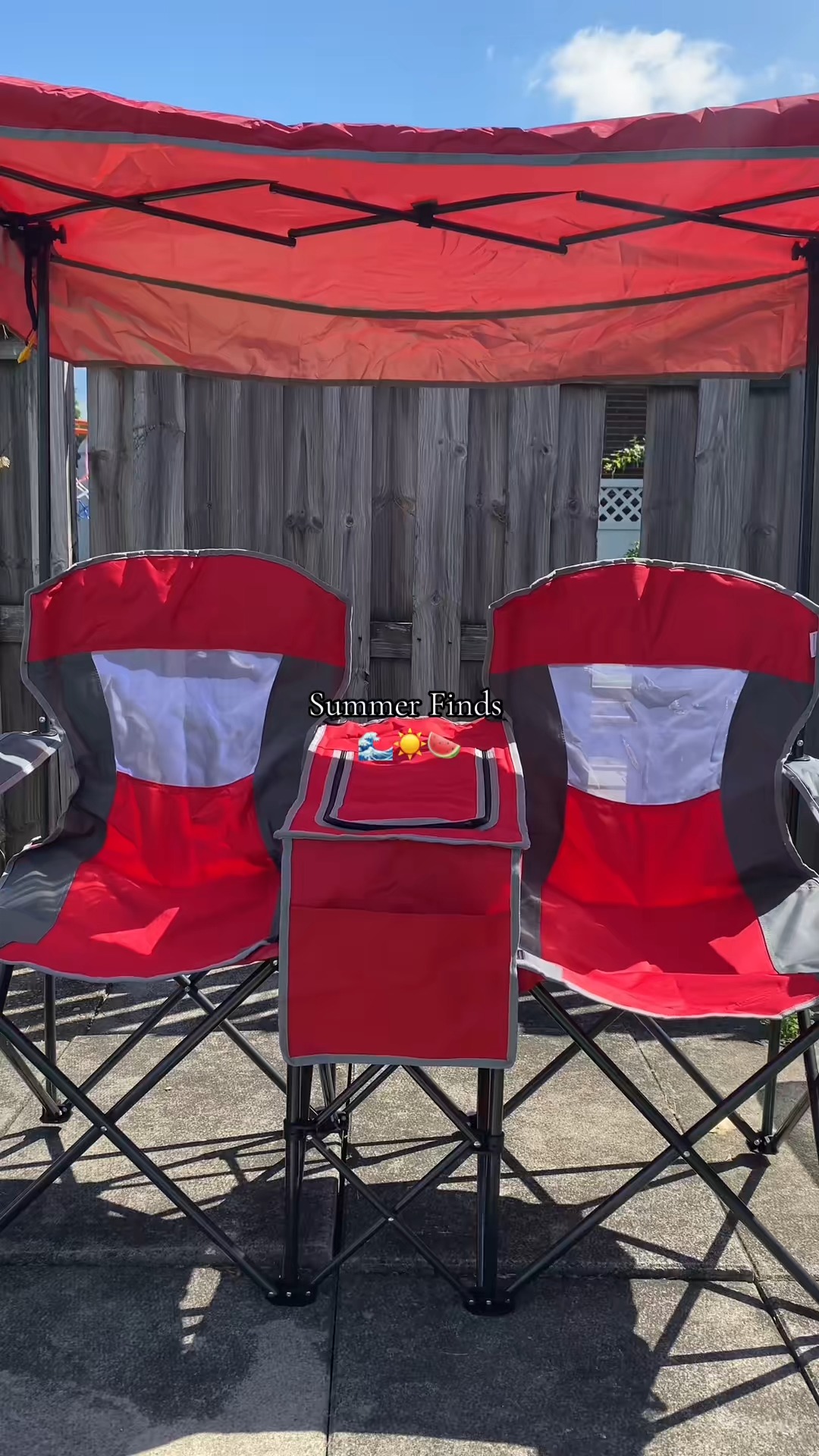 double patio chair with umbrella Outvita Folding Camping w/Umbrella, Cooler for Beach L It features a removable and adjustable umbrella Portable Double Folding Beach Chair