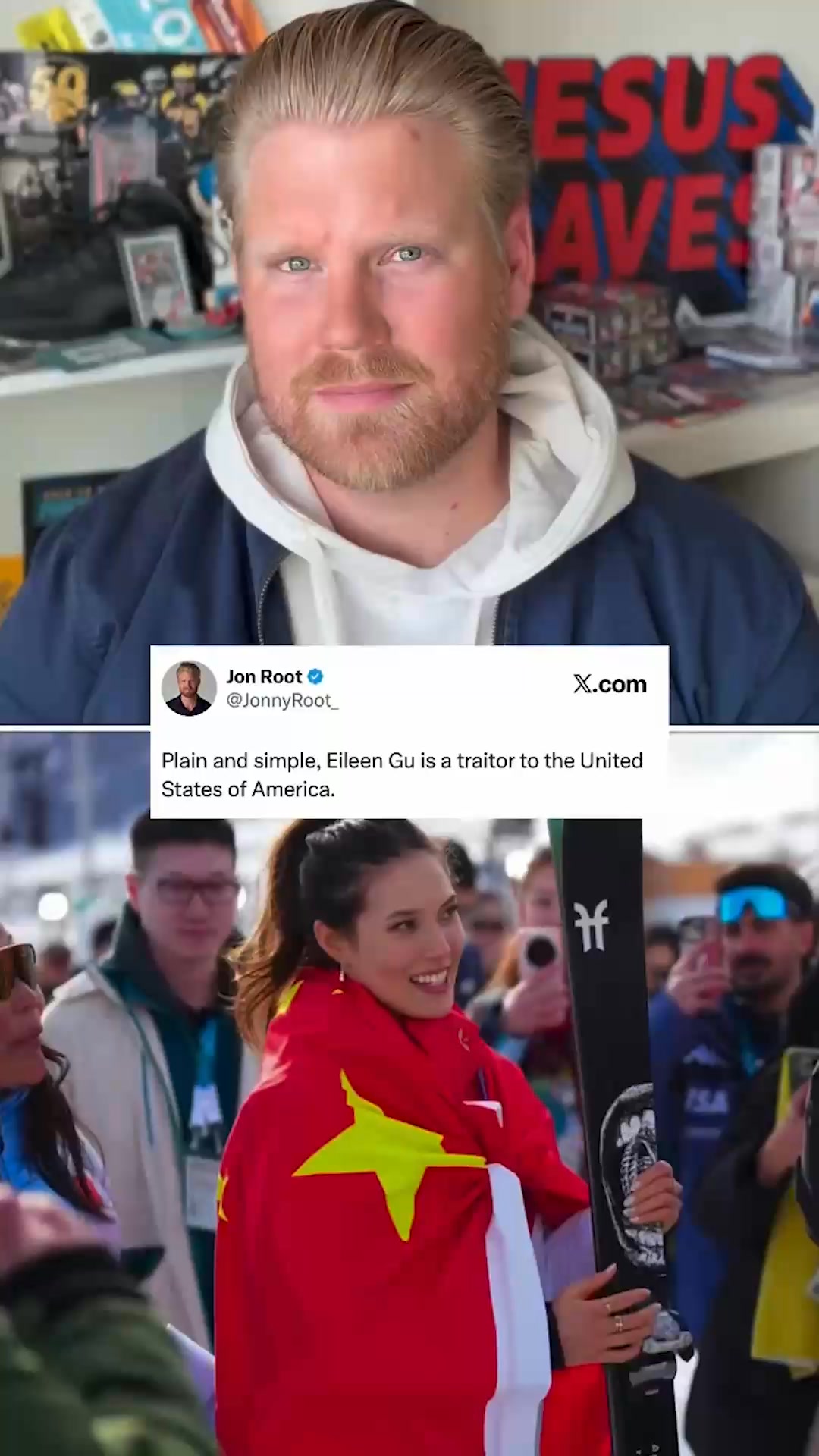 Eileen Gu is a traitor! Jon Root on why the olympian deserves all the ...