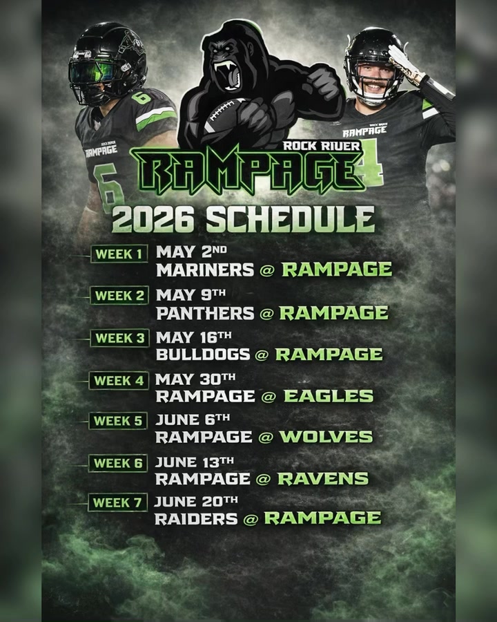 The schedule is set; can the Rampage go back-to-back in 2026? Which ...