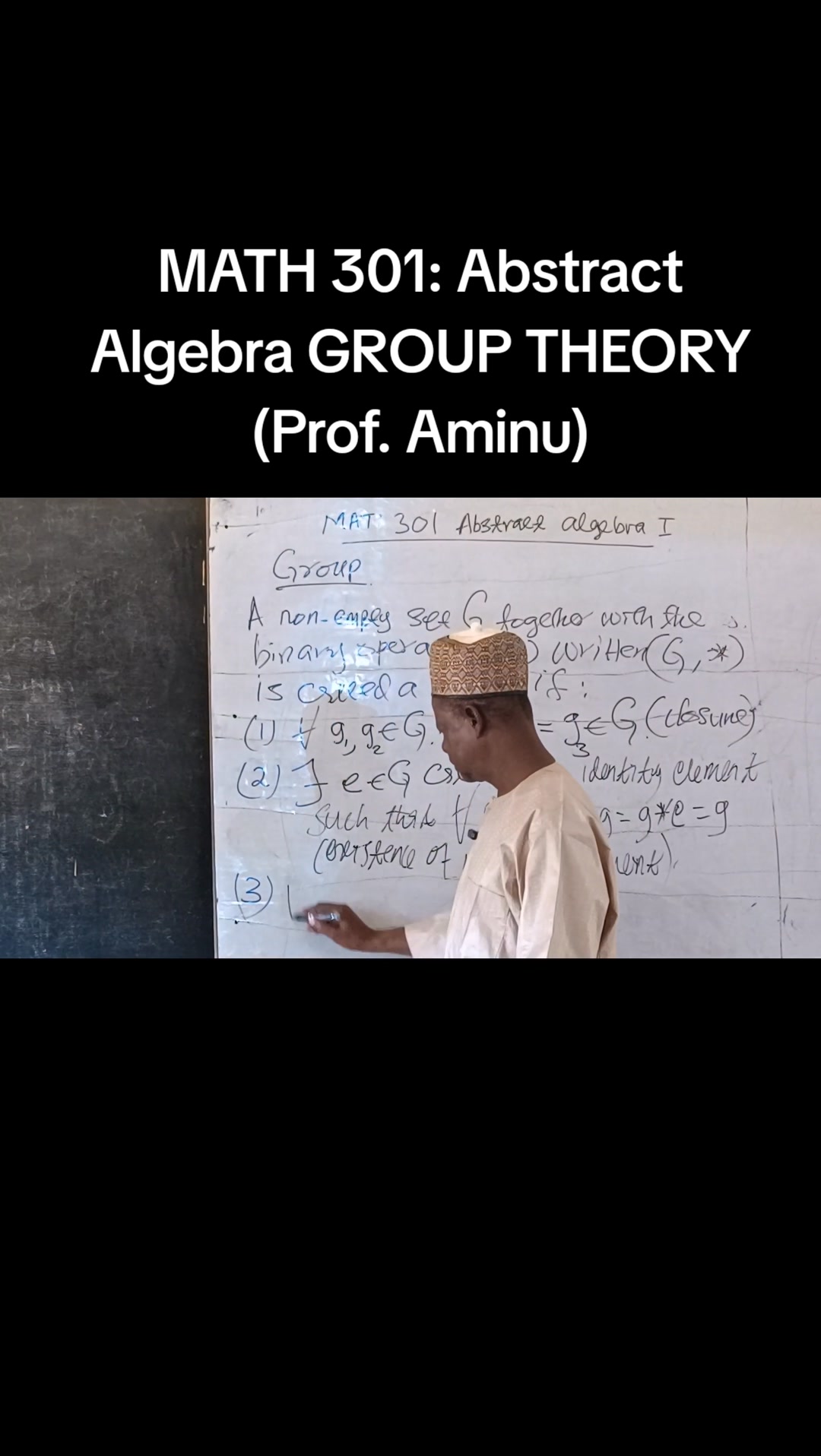 Prof Aminu presents on the AUNU GROUPS as part of lectures on MATH
