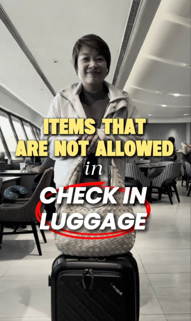 Know which items are not allowed sa check in luggage para iwas hassle especially when its an international flight , #foryou #foryoupage #fblifestyle | Shanie M. Tiu