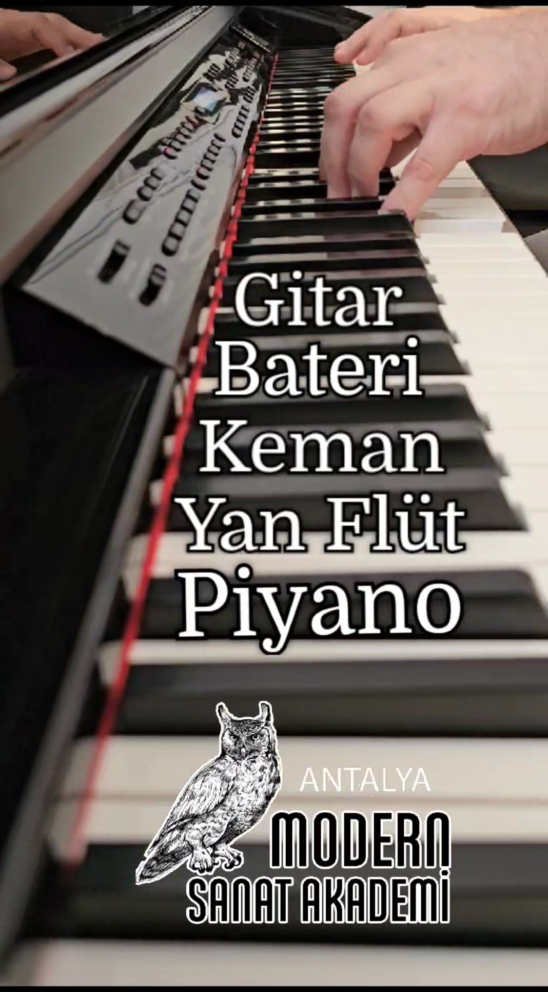 Çocuklar ve Yetişkinler için Piyano, Yan Flüt, Keman, Gitar, Bateri, Ş