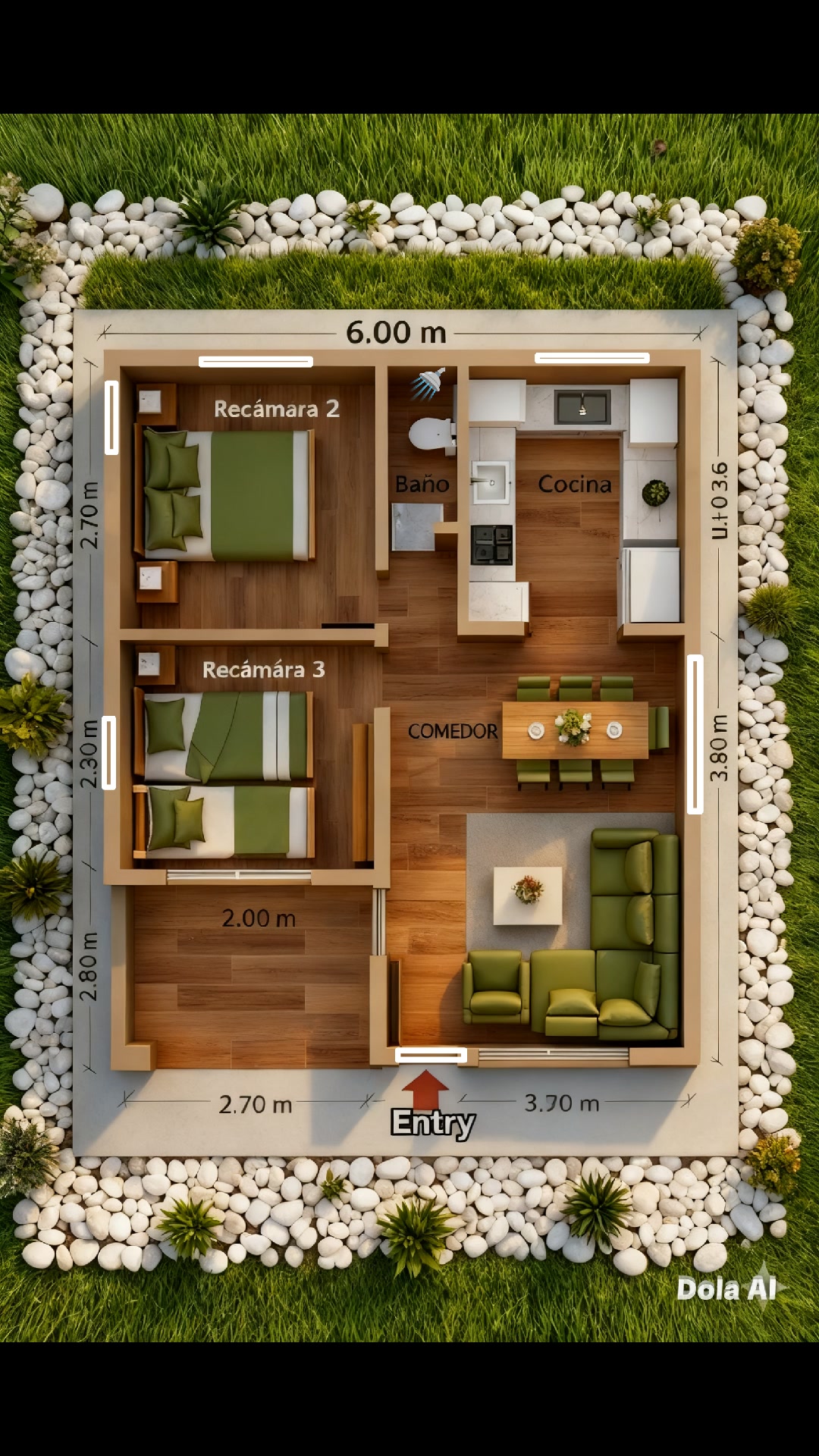 Curated visual reference: Picture Idea: A Practical 2 Bedroom Layout With Open Living Dining And