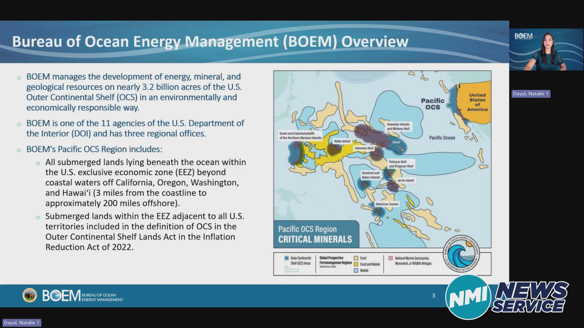 BOEM has posted a video presentation that will be shown at the upcoming ...
